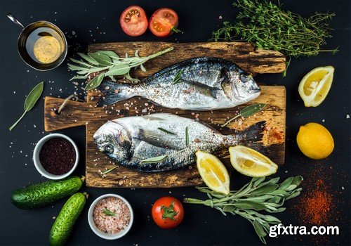 Fresh fish with vegetables-6xJPEGs