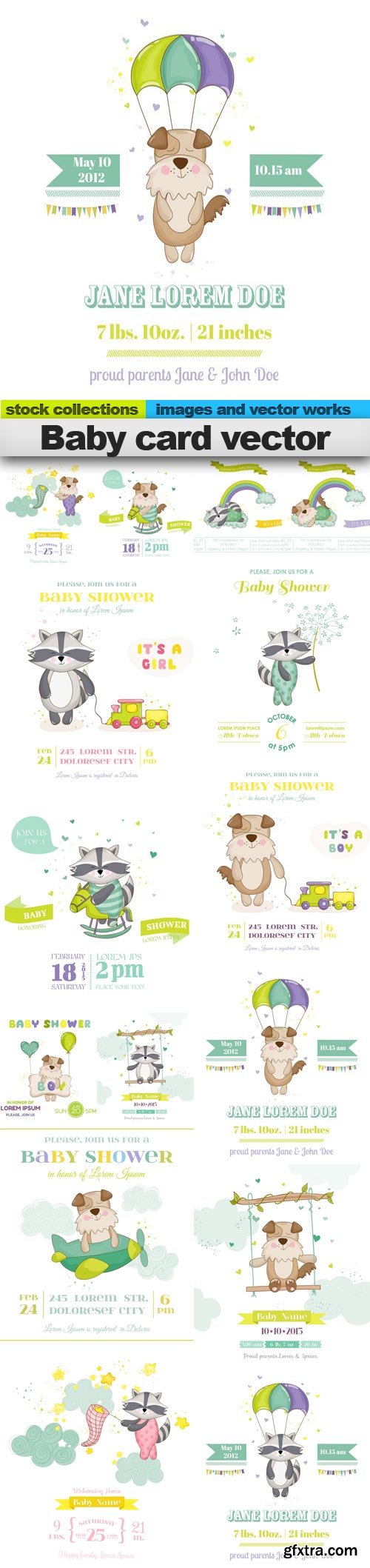 Baby card vector, 15 x EPS