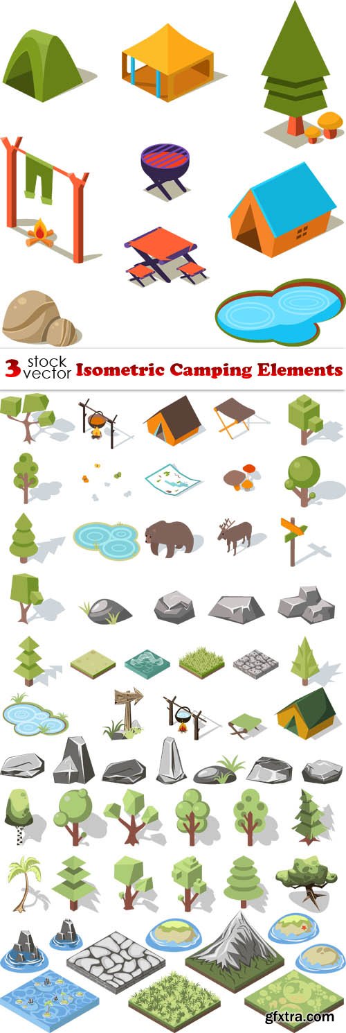 Vectors - Isometric Camping Elements