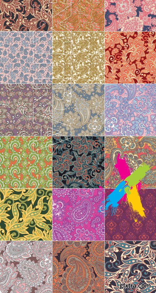 Seamless patterns collection background vector 6