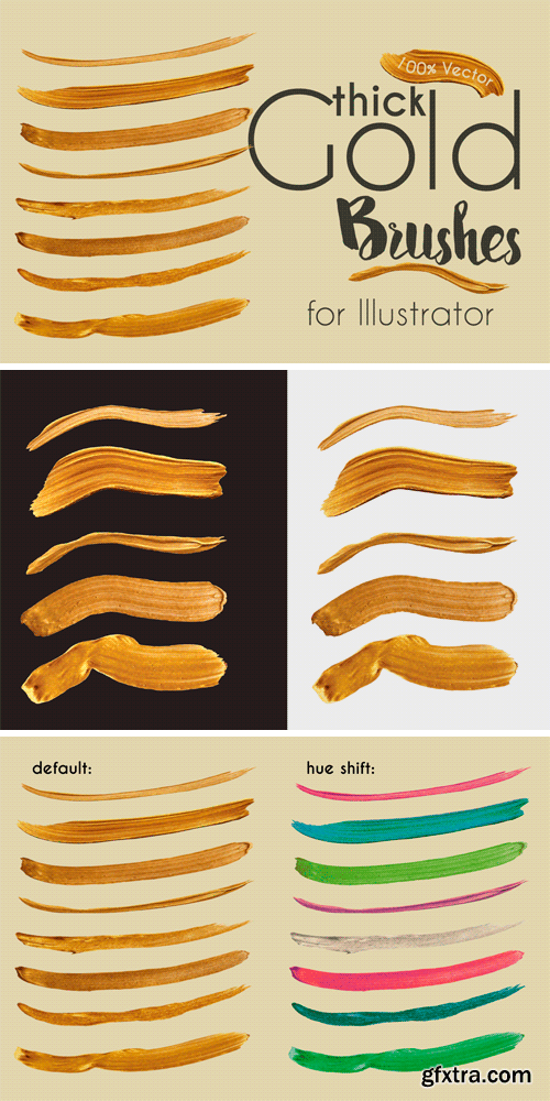 CM 693030 - Gold Paint Brushes for Illustrator