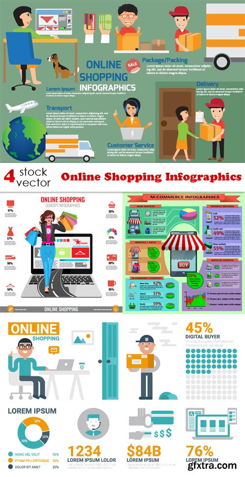 Vectors - Online Shopping Infographics