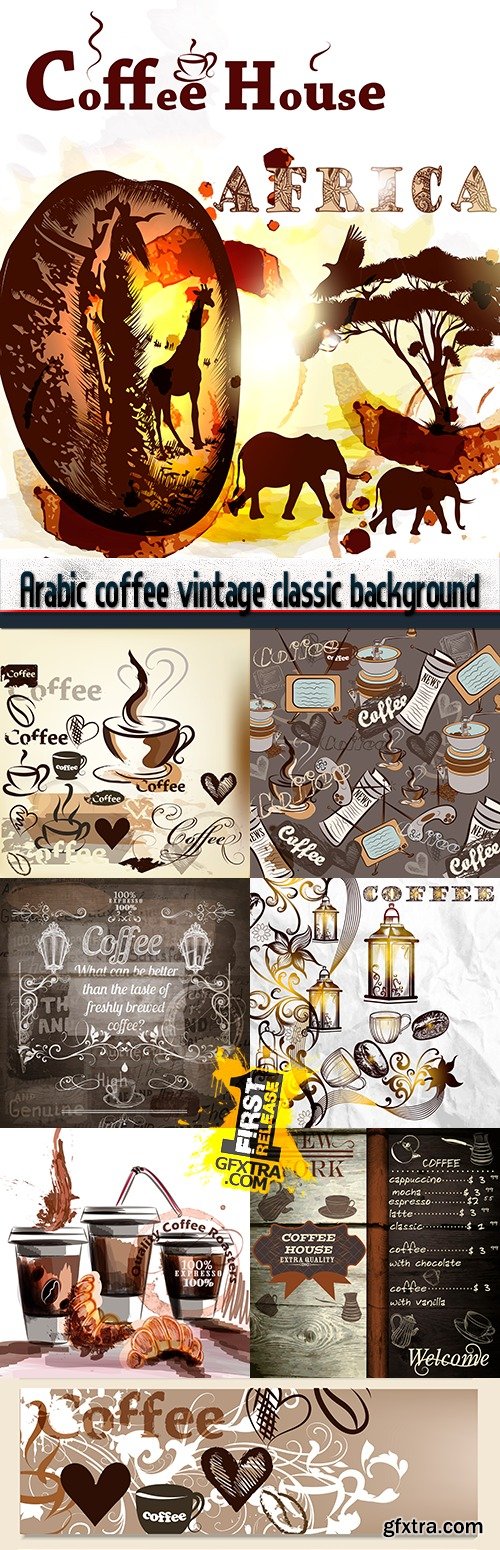 Arabic coffee vintage classic background