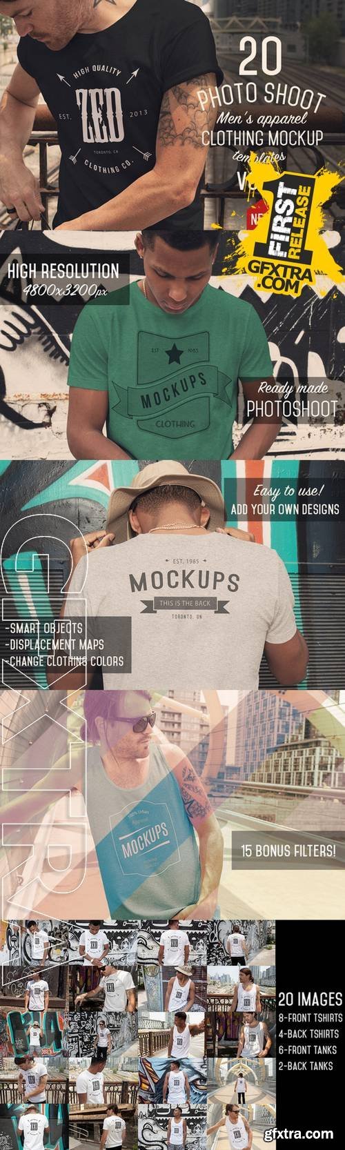 Creativemarket 20 Mens apparel Mockups VOL.2 351241