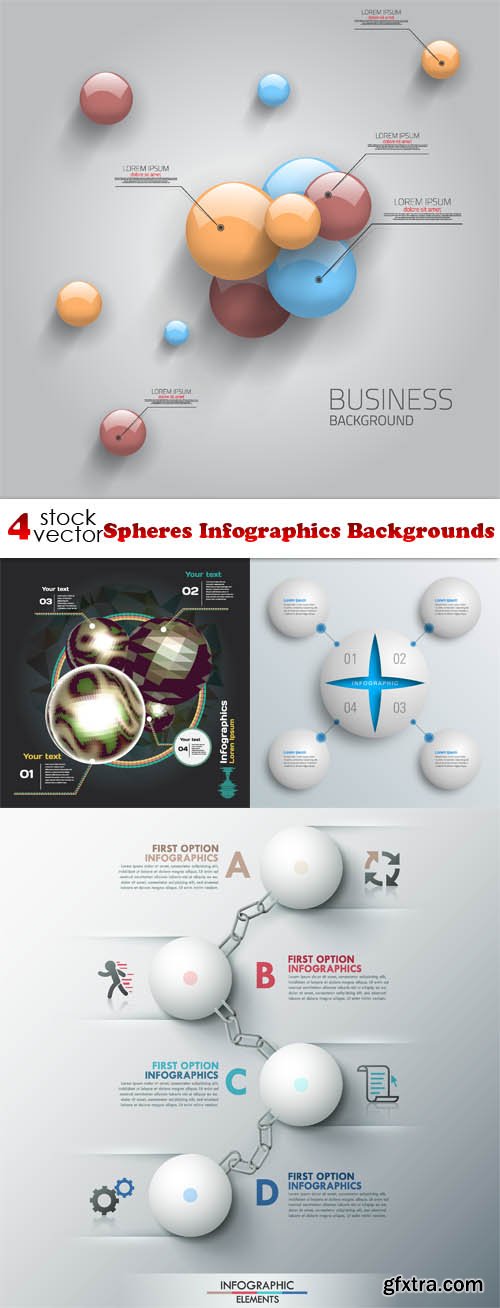 Vectors - Spheres Infographics Backgrounds