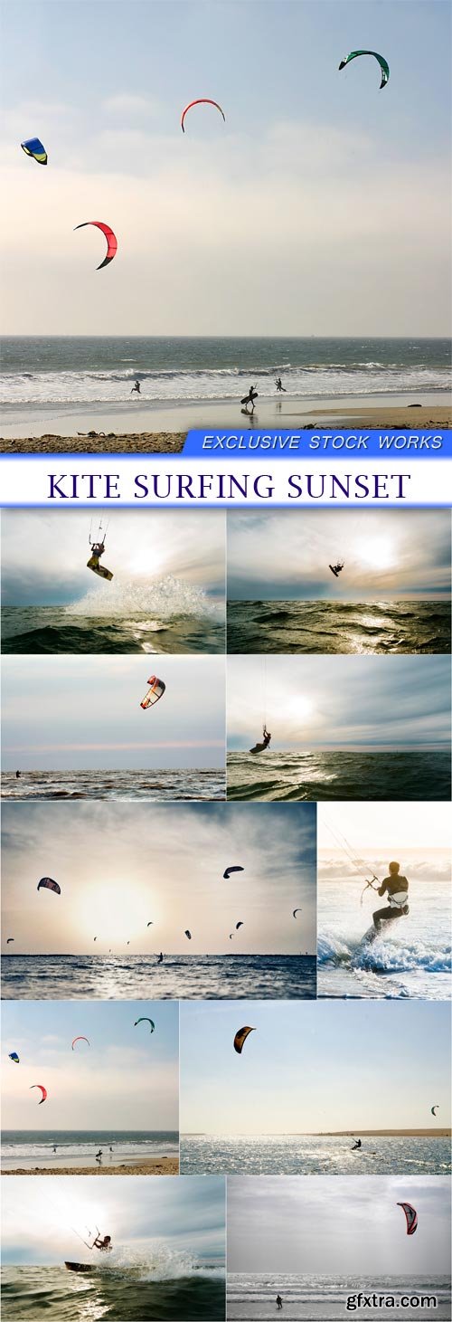 kite surfing sunset 10X JPEG