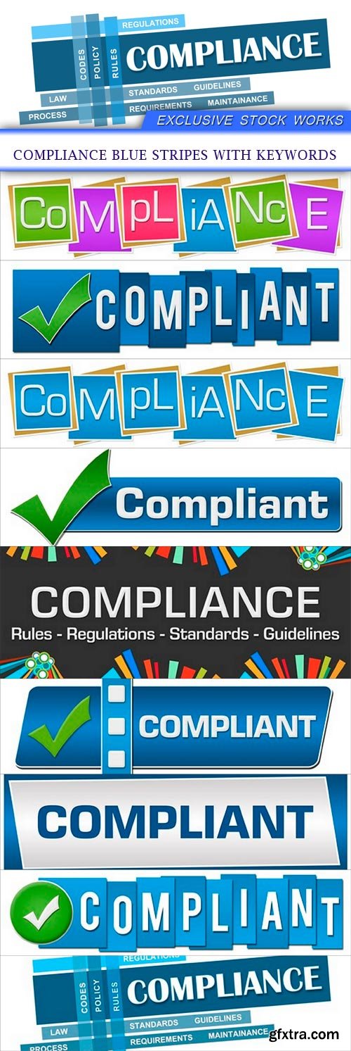 Compliance Blue Stripes With Keywords 10X JPEG