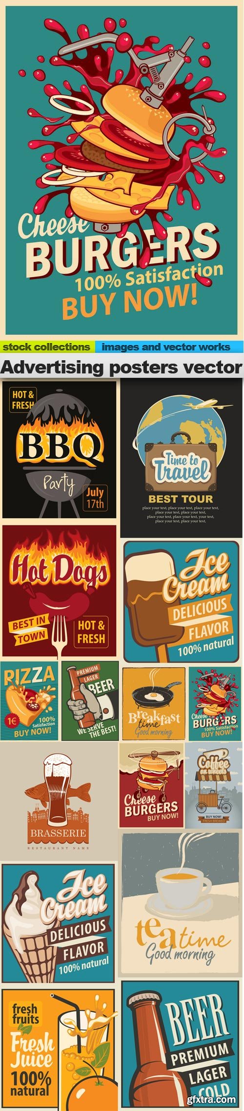 Advertising posters vector, 15 x EPS