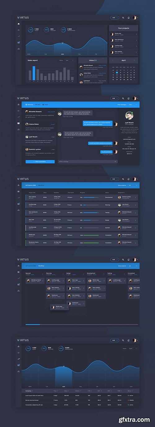 PSD Dashboard Template - Virtus