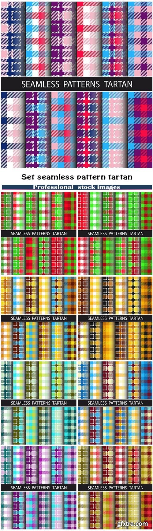 Set seamless pattern tartan