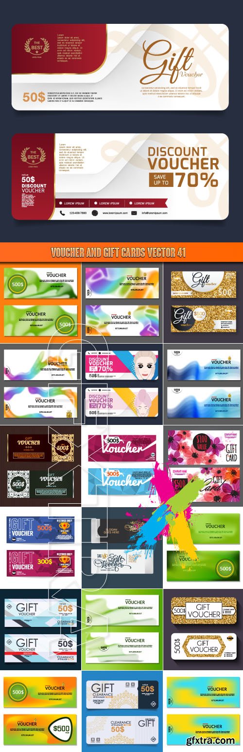 Voucher and gift cards vector 41