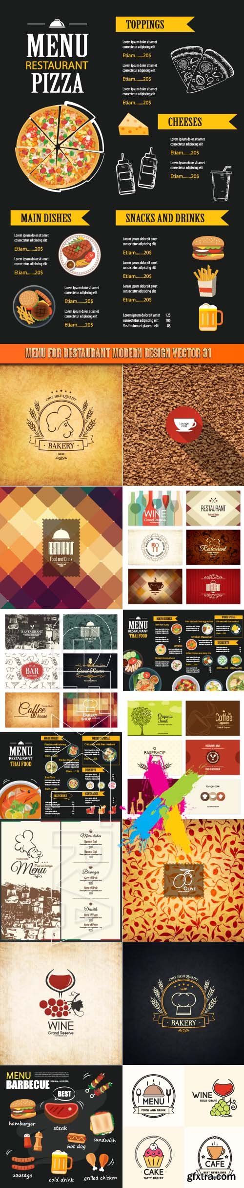 Menu for restaurant modern design vector 31