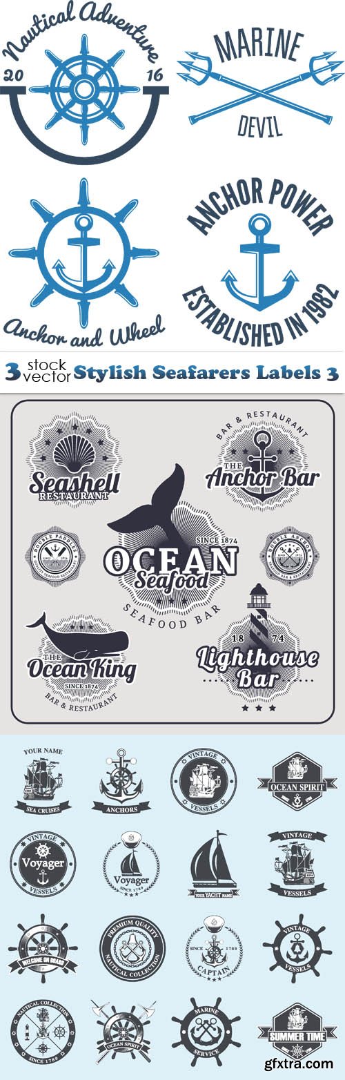 Vectors - Stylish Seafarers Labels 3