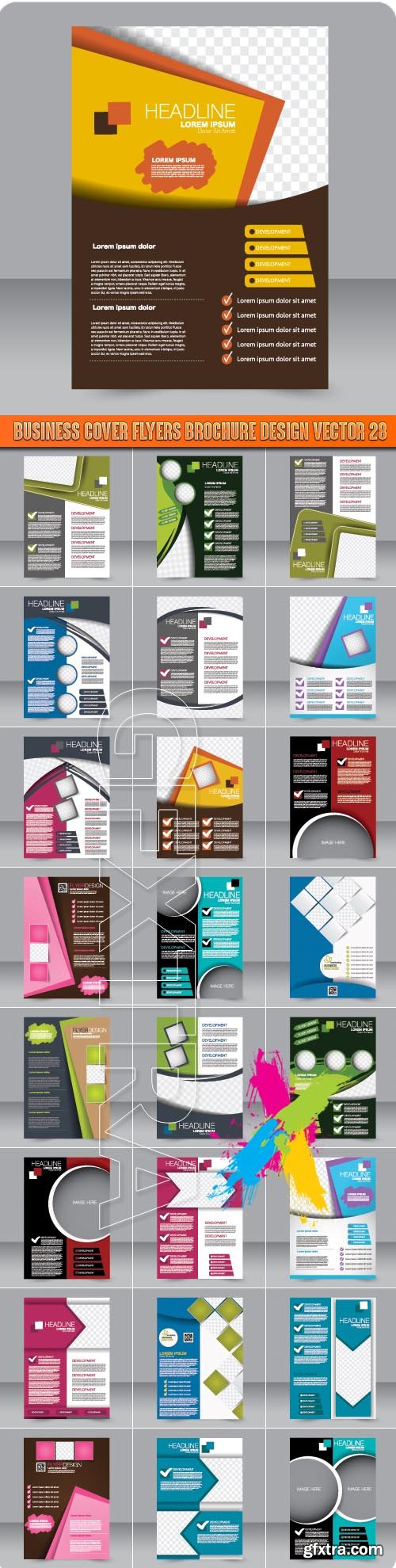 Business cover flyers brochure design vector 28