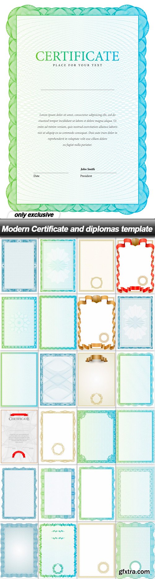 Modern Certificate and diplomas template - 25 EPS