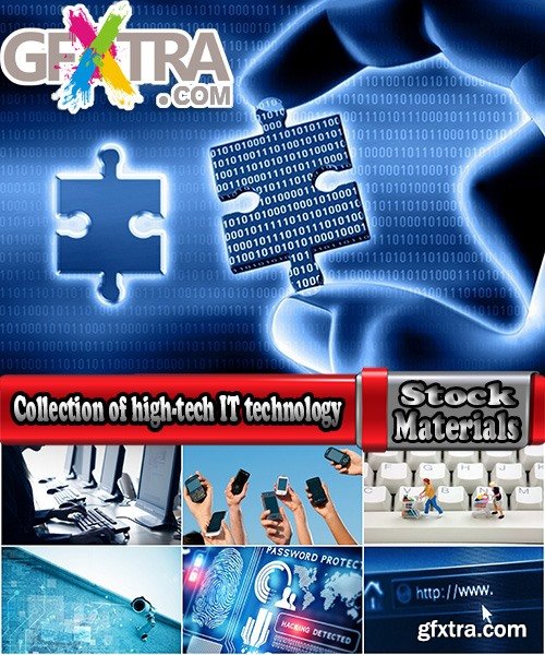 Collection of high-tech IT technology computer tablet phone communication network 25 HQ Jpeg