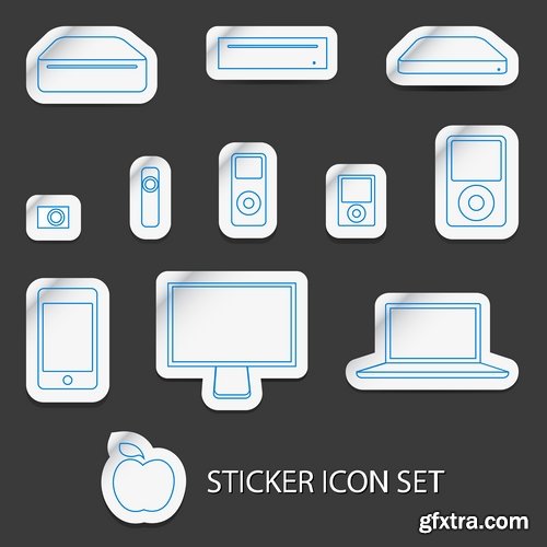 Collection sticker sticker poster banner logo icon vector image 16 EPS