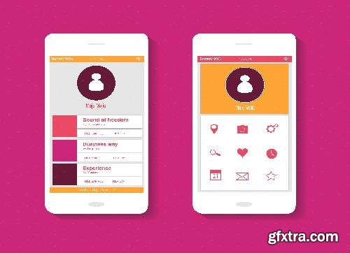 CreativeMarket User interface flat mobile design 690348