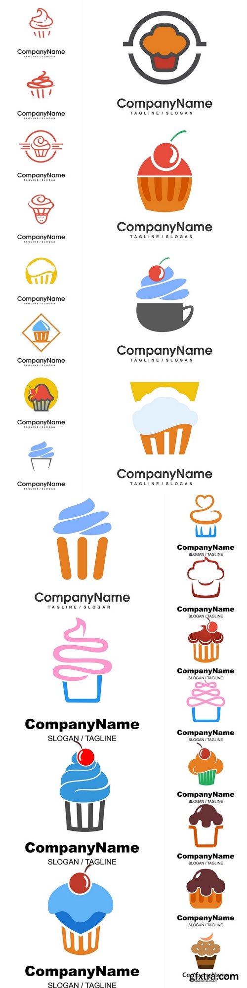 Cupcake cake bread dessert logo icon Vector