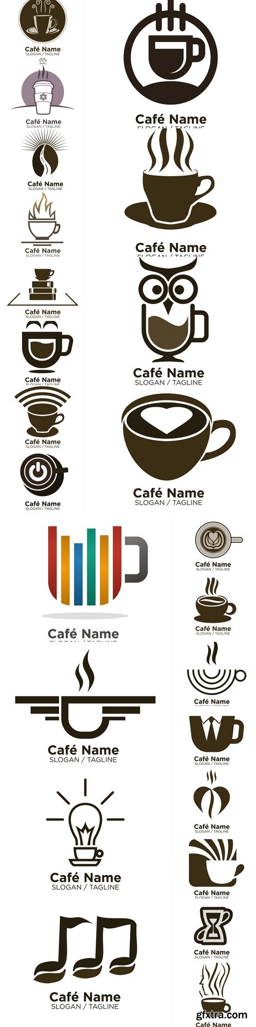 Coffee and Tea Cafe logo icon vector 2