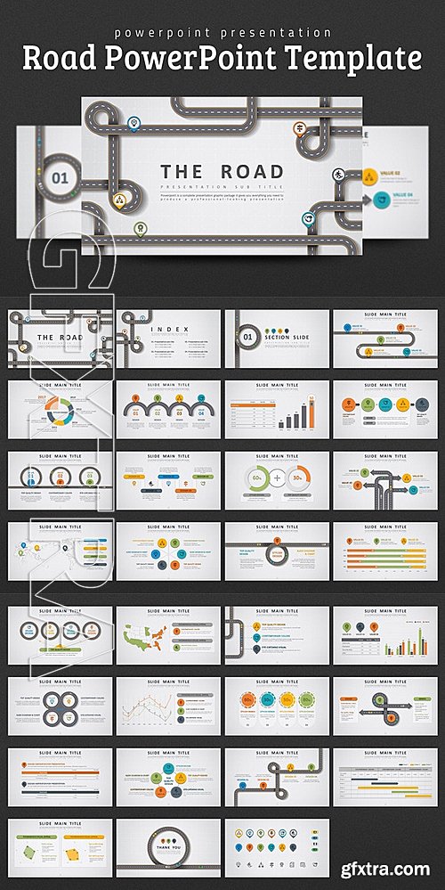 CM - Road PowerPoint Template 686200