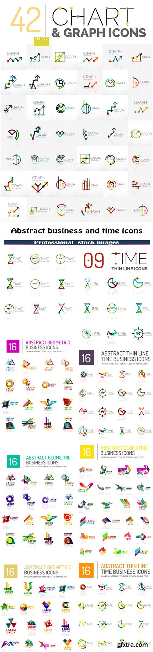 Abstract business and time icons