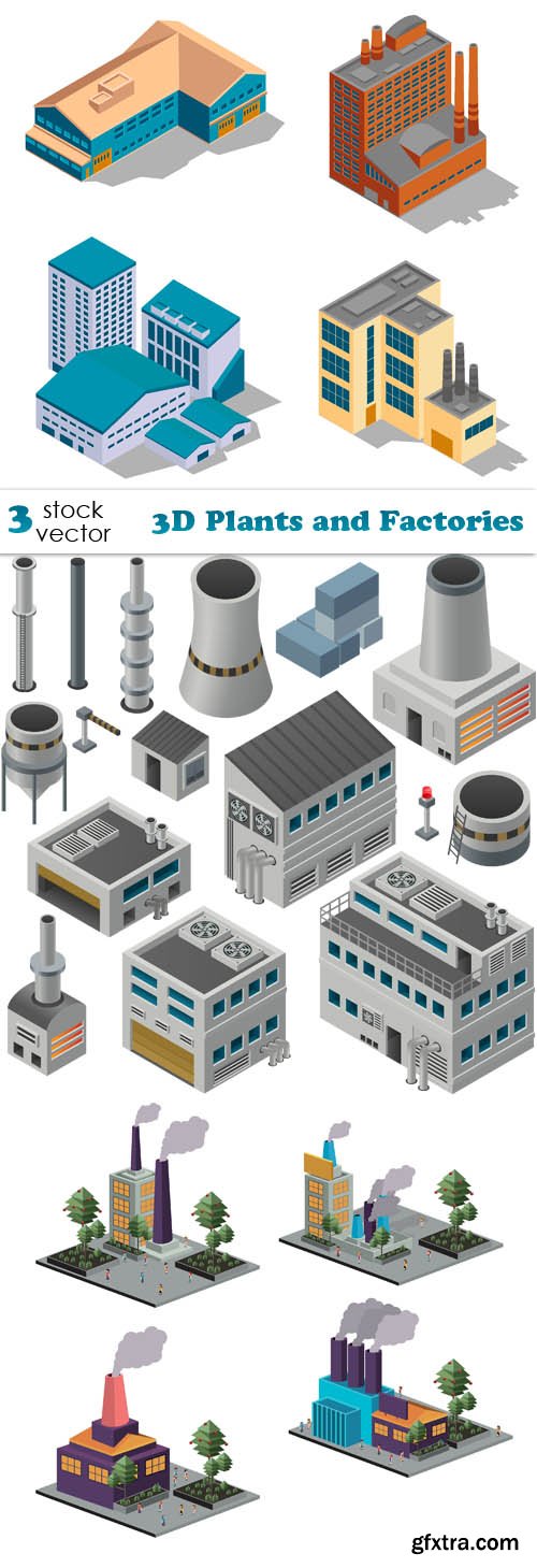 Vectors - 3D Plants and Factories