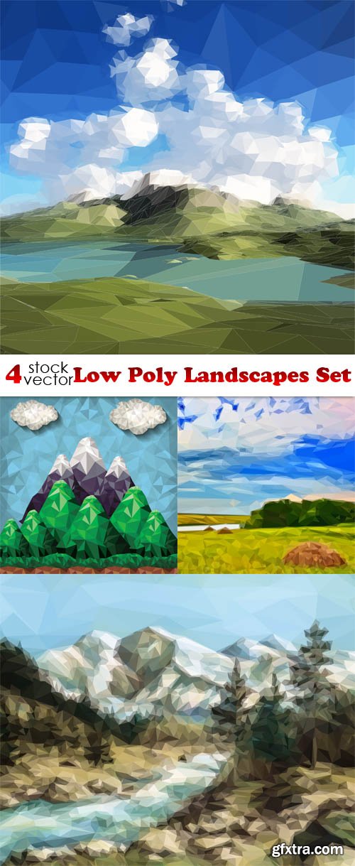 Vectors - Low Poly Landscapes Set