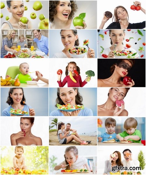 Collection the girl woman eating fruits vegetables healthy food diet 25 HQ Jpeg