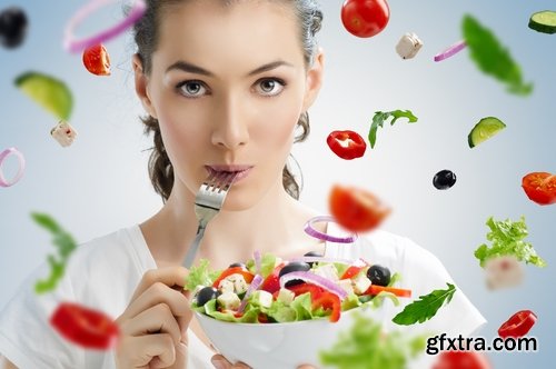 Collection the girl woman eating fruits vegetables healthy food diet 25 HQ Jpeg