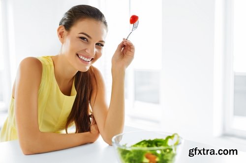 Collection the girl woman eating fruits vegetables healthy food diet 25 HQ Jpeg