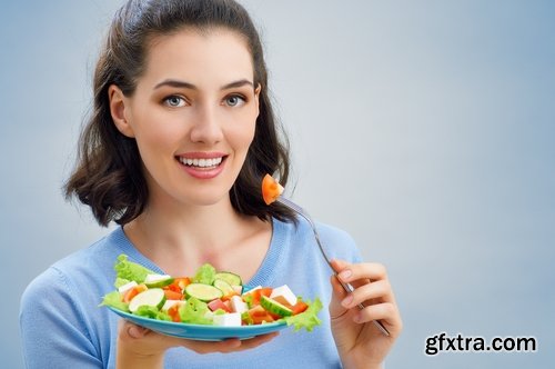 Collection the girl woman eating fruits vegetables healthy food diet 25 HQ Jpeg