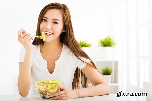 Collection the girl woman eating fruits vegetables healthy food diet 25 HQ Jpeg