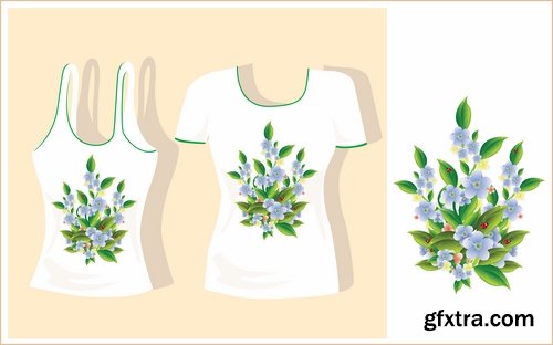 Collection of prints on thing drawing clothes T-Shirt vector image 25 EPS