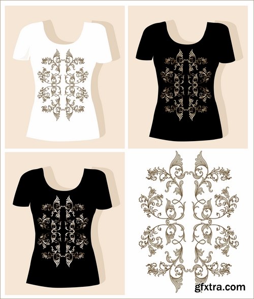 Collection of prints on thing drawing clothes T-Shirt vector image 25 EPS