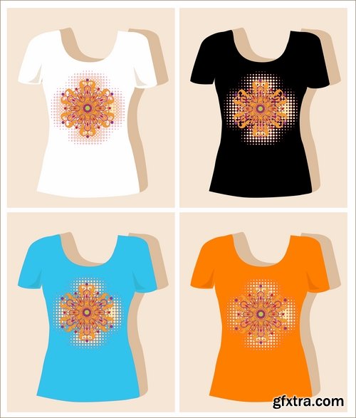 Collection of prints on thing drawing clothes T-Shirt vector image 25 EPS