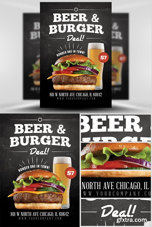 Beer and Burger Offer Flyer Template