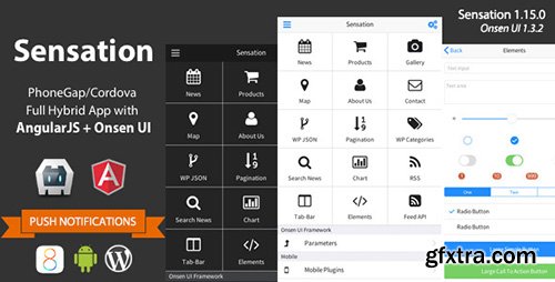 CodeCanyon - Sensation v1.15.0 - PhoneGap / Cordova Full Hybrid App - 8004904