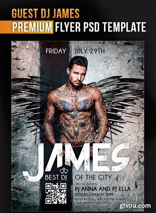 Guest Dj James – Flyer PSD Template + Facebook Cover