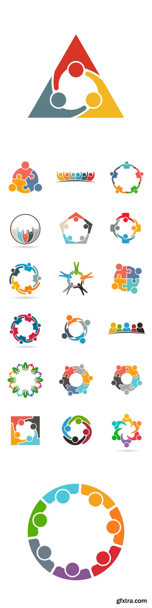 Vector Set - People Family Logos