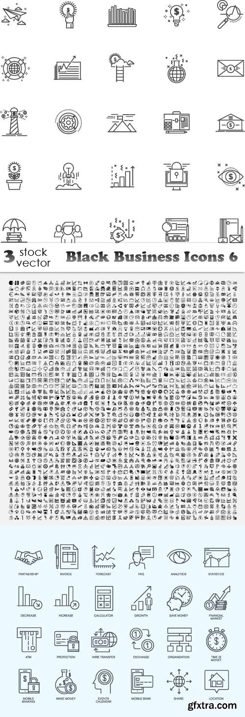 Vectors - Black Business Icons 6