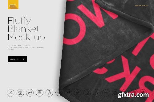 CreativeMarket Fluffy Blanket Mock-up 680316