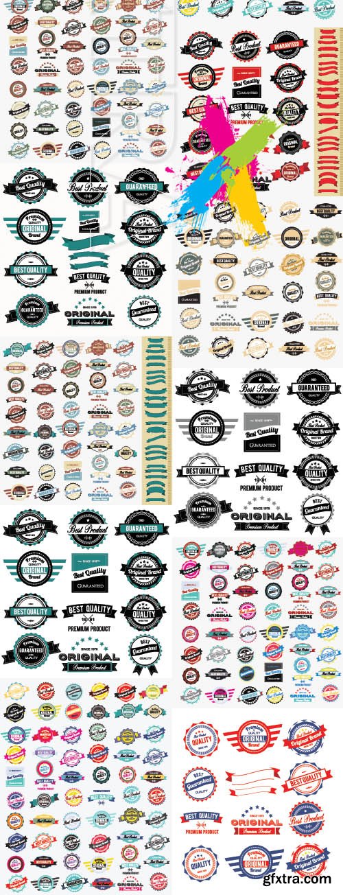 Vintage Labels Banners Collection vector