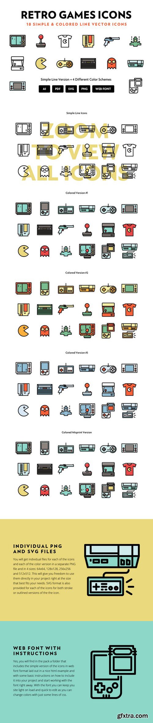 CM - Retro Games Line Icons 200376