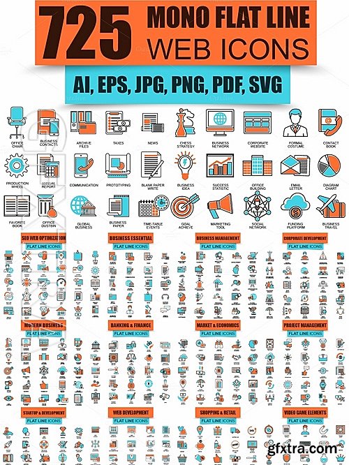 CM - Flat Line Business Web Icons 692300