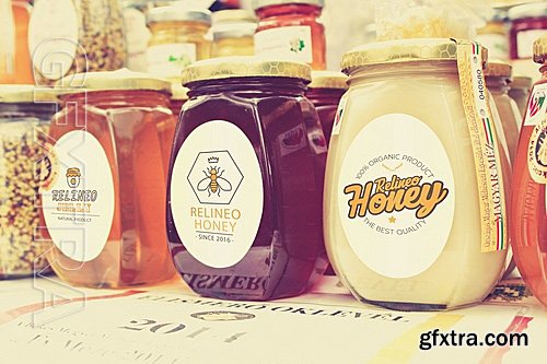 CM - Honey Bottle Label Mock-up 690679