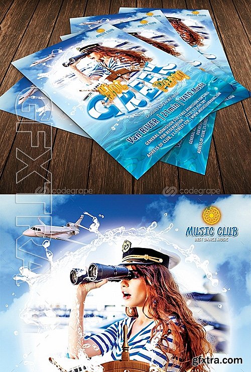 Greek Party Flyer Template 6650