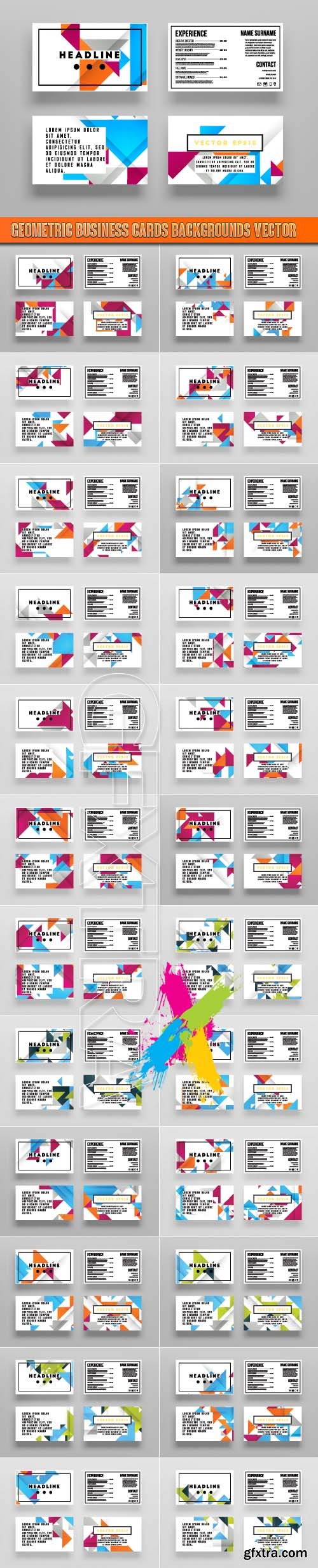 Geometric Business Cards Backgrounds vector