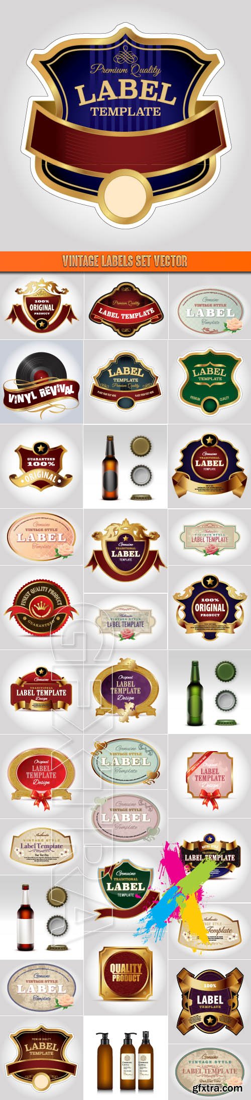 Vintage labels set vector