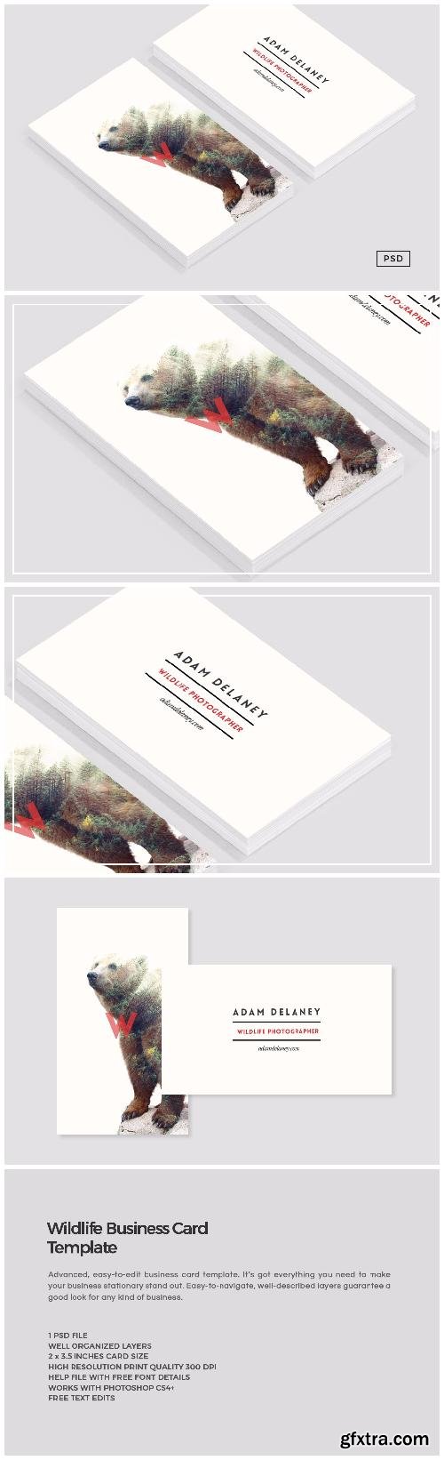 CreativeMarket Wildlife Business Card Template 684757